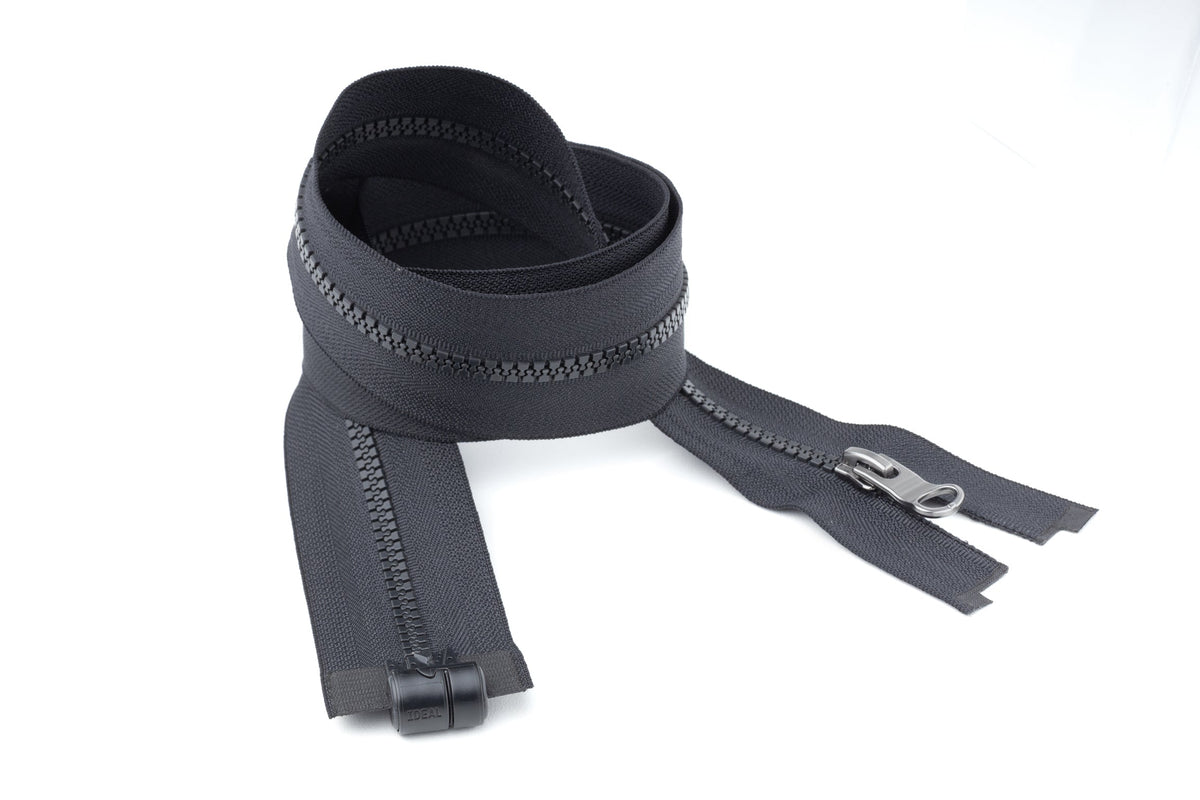 MagZip Round #5 magnetic separating zipper with its magnetic base and slider