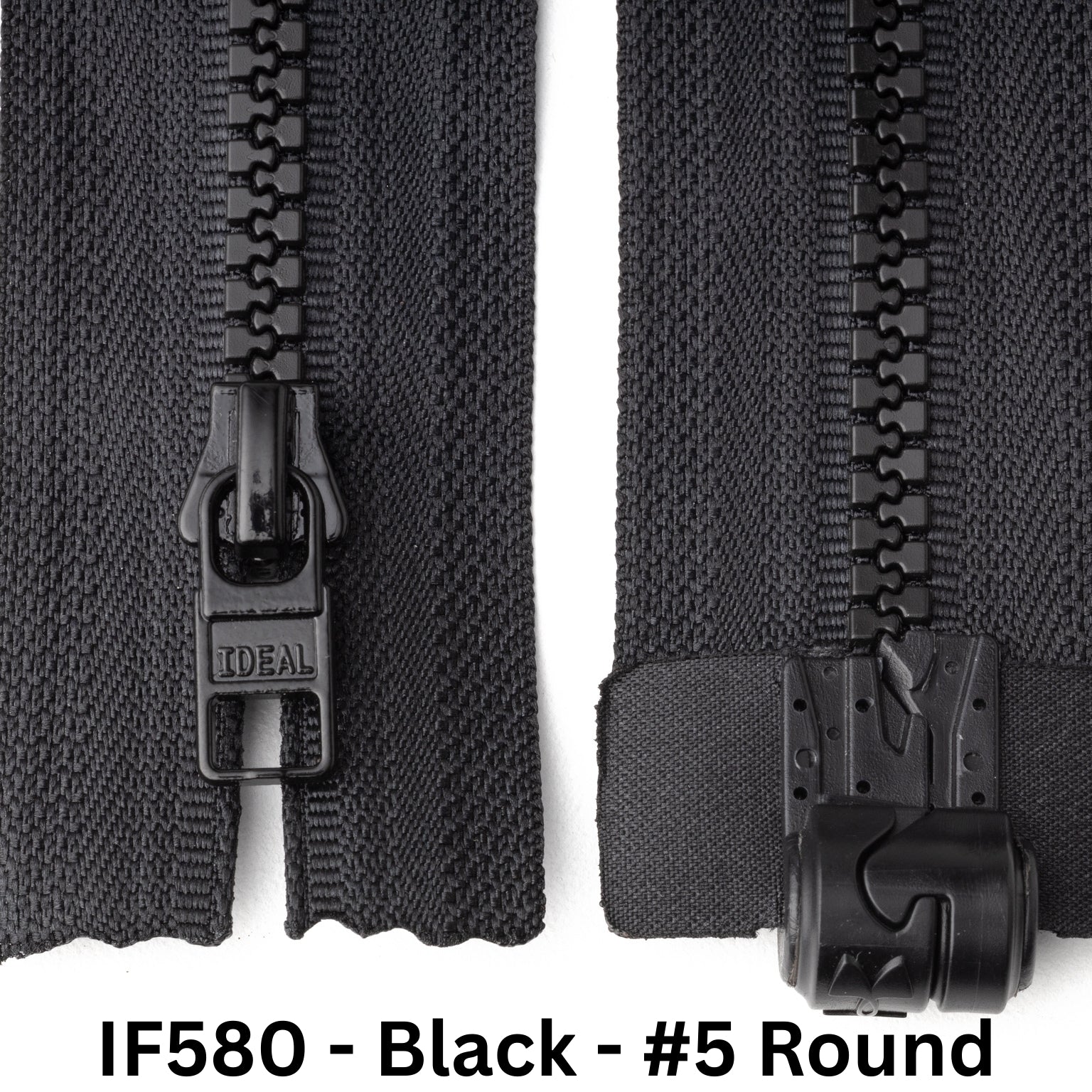 MagZip Top Stopped Round Base #5 Black and Gray