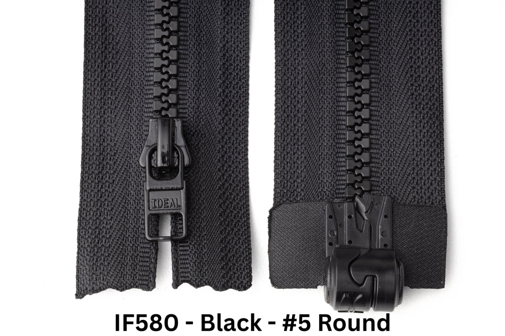 MagZip Top Stopped Round Base #5 Black and Gray