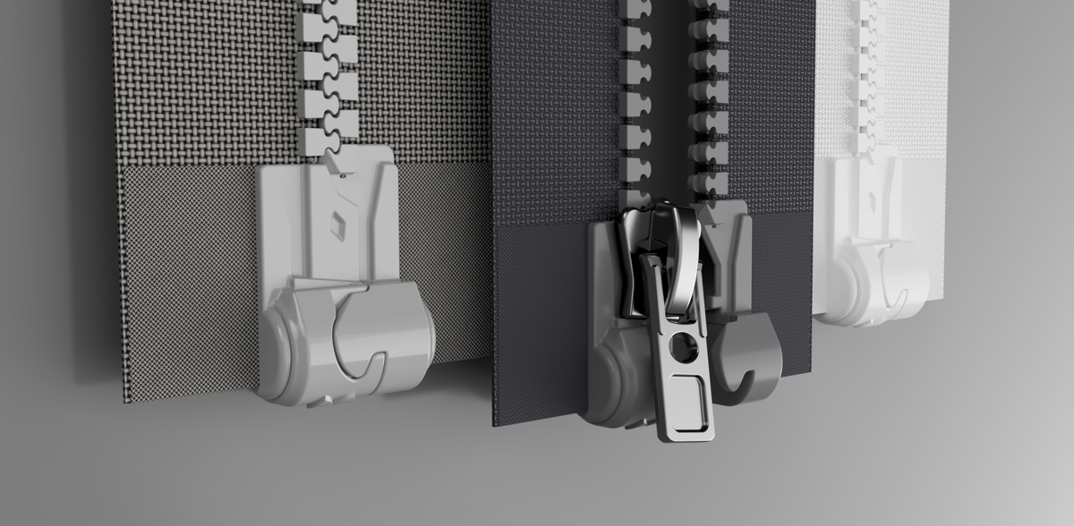 MagZip Top Stopped Round Base #5 Black and Gray