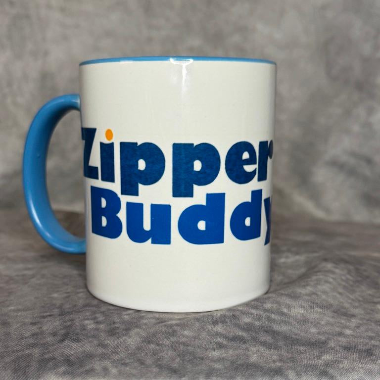 a mug that says zipperbuddy