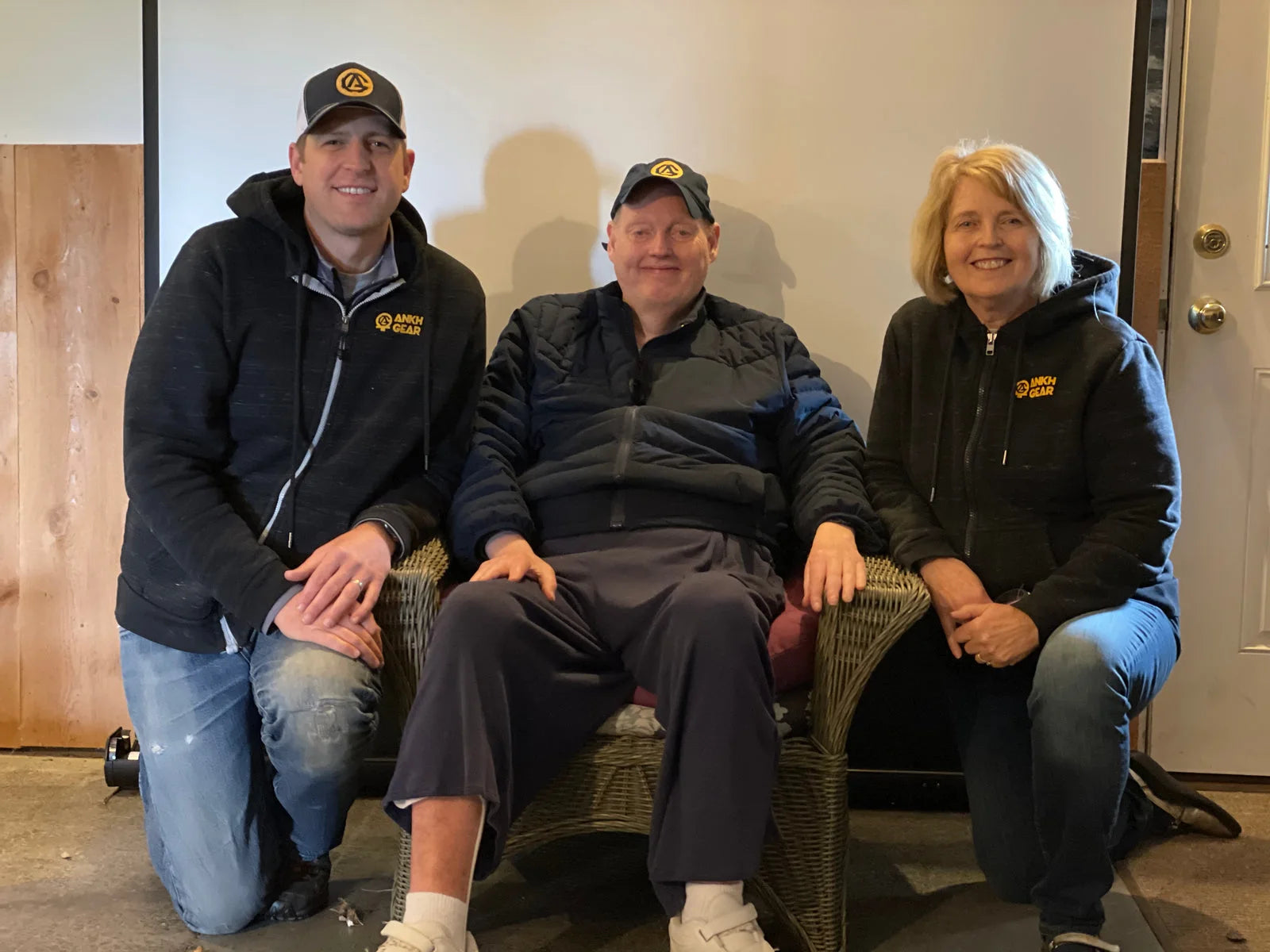 Scott, Uncle Dave and Nancy together, all in ANKHGEAR gear